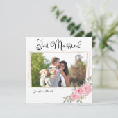 Waterverf Lush Blush Pink Floral Wedding Aankondiging (Staand voorkant)
