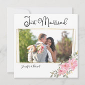 Waterverf Lush Blush Pink Floral Wedding Aankondiging (Voorkant)