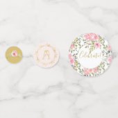 Waterverf Lush Blush Pink Floral Wedding Confetti (Achterkanten)