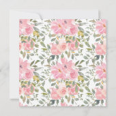 Waterverf Lush Blush Pink Floral Wedding Invite (Achterkant)