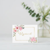Waterverf Lush Blush Pink Floral Wedding Plaatskaartje (Staand voorkant)
