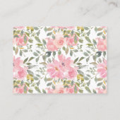Waterverf Lush Blush Pink Floral Wedding Plaatskaartje (Achterkant)