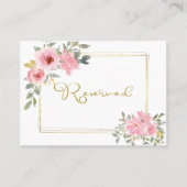 Waterverf Lush Blush Pink Floral Wedding Plaatskaartje (Voorkant)
