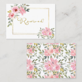 Waterverf Lush Blush Pink Floral Wedding Plaatskaartje