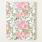 Waterverf Lush Blush Pink Floral Wedding Planner (Achterkant)