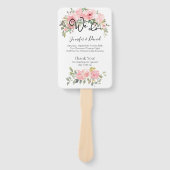 Waterverf Lush Blush Pink Floral Wedding Programme Handwaaier (Voorkant)