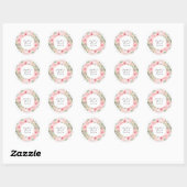 Waterverf Lush Blush Pink Floral Wedding Ronde Sticker (Vel)