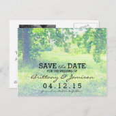 Waterverf Lush Meadow and Tree Sla de datum op Aankondigingskaart (Voorkant / Achterkant)