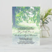 Waterverf Lush Meadow and Tree Wedding Invitation Kaart (Staand voorkant)