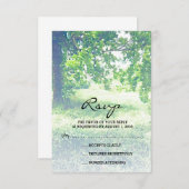 Waterverf Lush Meadow and Tree Wedding RSVP (Voorkant / Achterkant)
