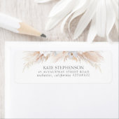 Waterverf Lush Pampas Grass White Orchids Etiket (Insitu)