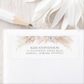 Waterverf Lush Pampas Grass White Orchids Etiket (Insitu)