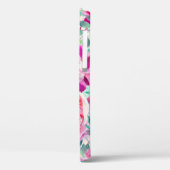 Waterverf Lush Pink Peonies & Green Blauwgroen Lea Case-Mate iPhone Case (Achterkant / Links)