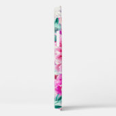 Waterverf Lush Pink Peonies & Green Blauwgroen Lea Case-Mate iPhone Case (Achterkant / Rechts)