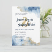 Waterverf Lux Huwelijksuitnodiging 5"x 7" Kaart (Staand voorkant)