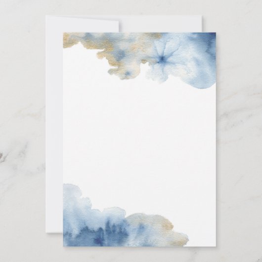 Waterverf Lux Huwelijksuitnodiging 5"x 7" Kaart (Achterkant)