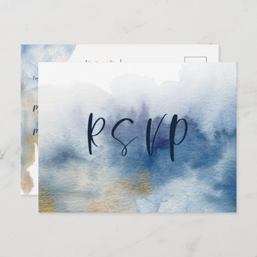 Waterverf Lux RSVP Briefkaart V2 (Voorkant / Achterkant)
