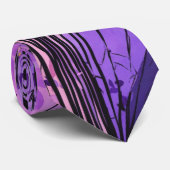 Waterverf Luxe Blauw Paarse Print Stropdas (Opgerold)