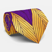 Waterverf Luxe Golden Paarse Print Stropdas (Opgerold)