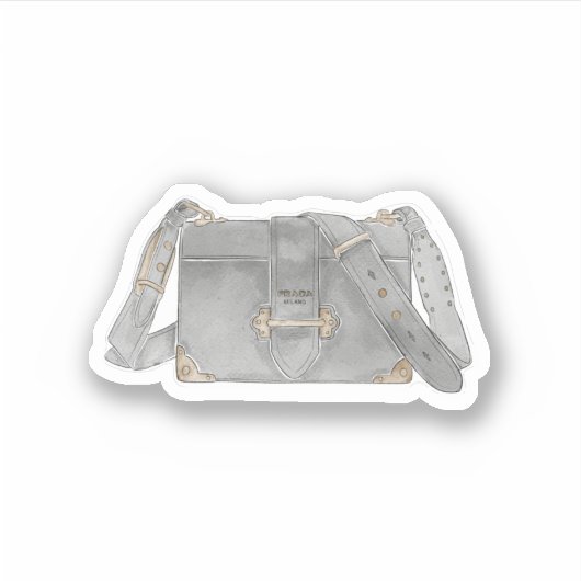 waterverf luxe Prada tas illustratie Sticker (Voorkant)