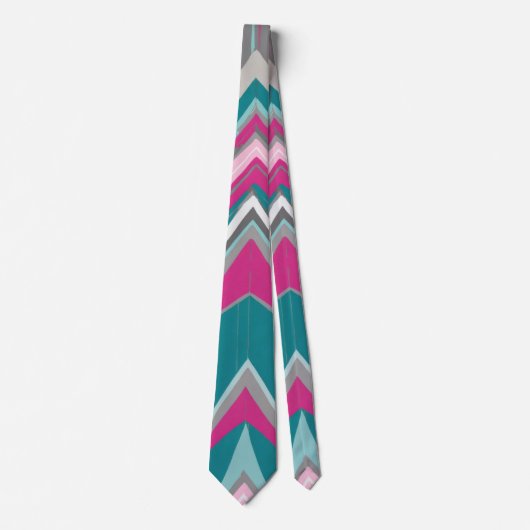 Waterverf Luxe Roze Groene Print Stropdas (Voorkant)