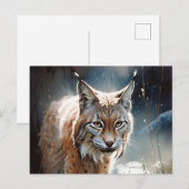 Waterverf Lynx Briefkaart (Voorkant / Achterkant)