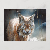 Waterverf Lynx Briefkaart (Voorkant)