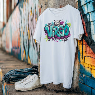Waterverf Maagd Graffiti Airbrush Zodiac Woman T-shirt
