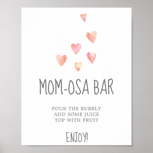 Waterverf maakt Baby shower Mam-osa-borden warm Poster (Voorkant)