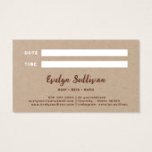 Waterverf maakt details bekend over de papieren ka visitekaartje (Achterkant)