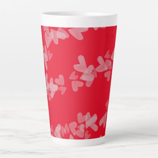 Waterverf maakt drijvende riemen roze rood latte mok (Voorkant)