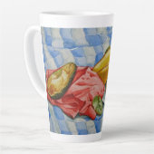 waterverf maakt het schilderen van exotische vruch latte mok (Linkerhoek)