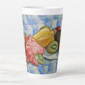 waterverf maakt het schilderen van exotische vruch latte mok (Voorkant)