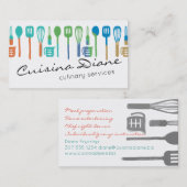 waterverf maakt visitekaartjes voor kokokcatering  (Voorkant / Achterkant)