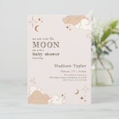 Waterverf Maan Baby Shower Kaart (Staand voorkant)