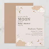 Waterverf Maan Baby Shower Kaart (Voorkant / Achterkant)