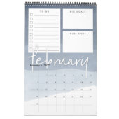 Waterverf Maandelijkse planner Kalender (Feb 2027)