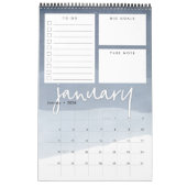 Waterverf Maandelijkse planner Kalender (Jan 2026)
