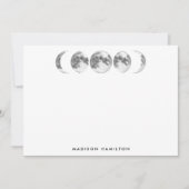 Waterverf maanfasen gepersonaliseerd briefpapier notitiekaartje (Voorkant)