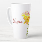 Waterverf Maart geboortebloem Latte Mok (Linkerhoek)