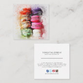 Waterverf Macaron Cookie Visitekaartje (Voorkant / Achterkant)