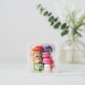 Waterverf Macaron Cookie Visitekaartje (Staand voorkant)