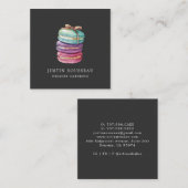 Waterverf Macaron Cookies Baker Pastry Chef Vierkante Visitekaartje (Voorkant / Achterkant)