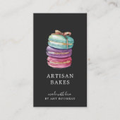 Waterverf Macaron Cookies Baker Pastry Chef Visitekaartje (Voorkant)