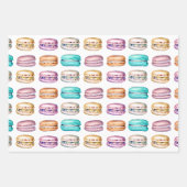 Waterverf Macaron Cookies Verjaardag Inpakpapier Vel (Voorkant)