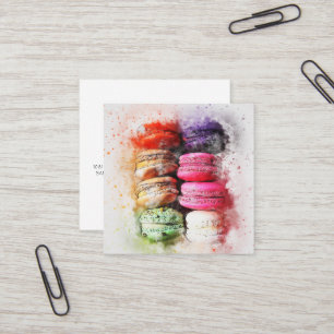 Waterverf Macaron Koekje Visitekaartje