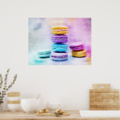 Waterverf Macaron Macaron Bakery Cake Poster (Keuken)