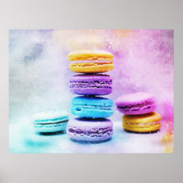 Waterverf Macaron Macaron Bakery Cake Poster