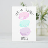 Waterverf Macaron Pastel Cute Birthday Party Kaart (Staand voorkant)