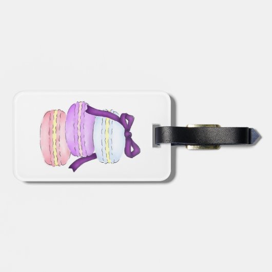 Waterverf Macaron Stack Bagagelabel (Achterkant horizontaal)